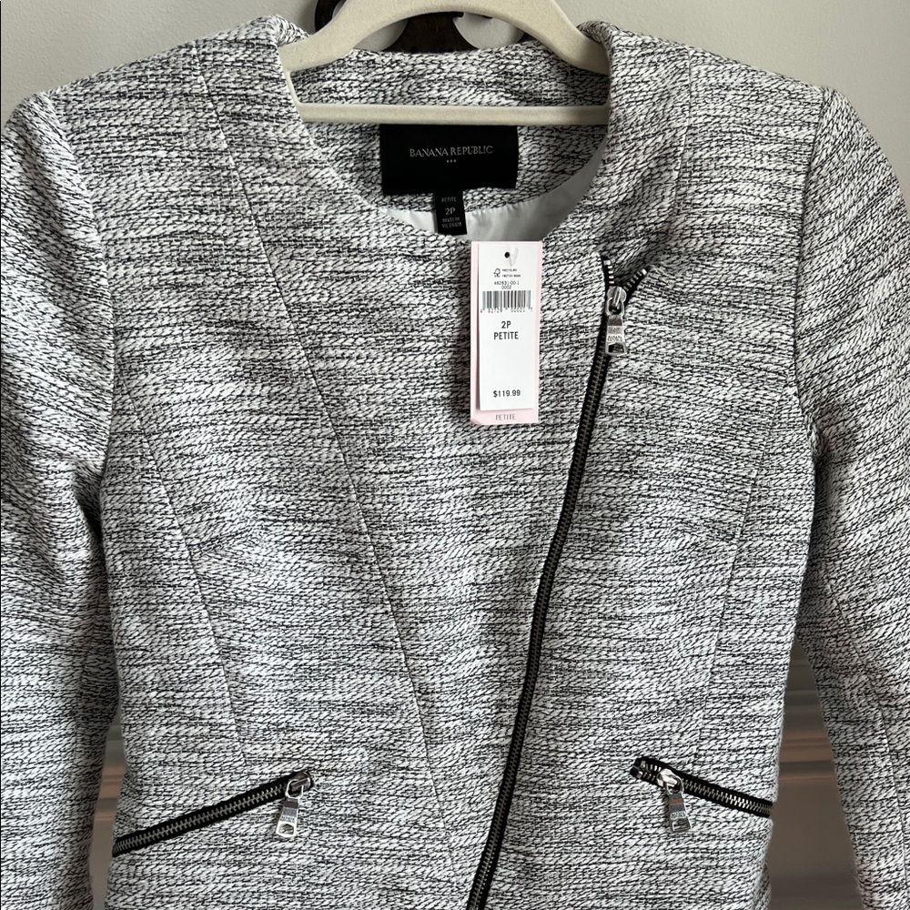 Banana Republic Women's Textured Gray Blazer